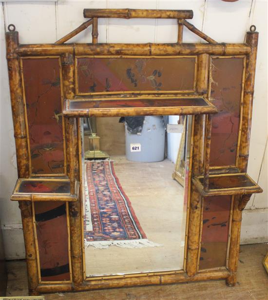 Bamboo frame  mirror (decorated)